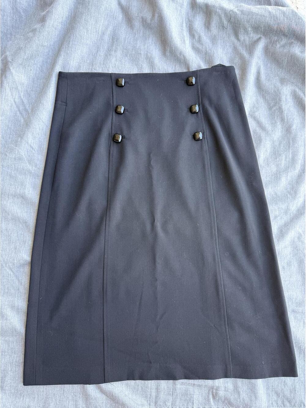 Grace Elements Womens Pencil Skirt Black Size 10 Zipper Buttons NWT